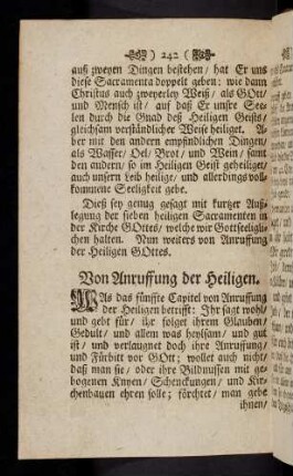 242-252, Was das fuenffte Capitel von Anruffung der Heiligen betrifft ...
