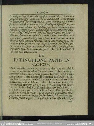 De Intinctione Panis In Calicem