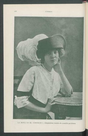 La Moda en el Sombrero. - Elegantísimo modelo de creación parisiense. [Fotografía]