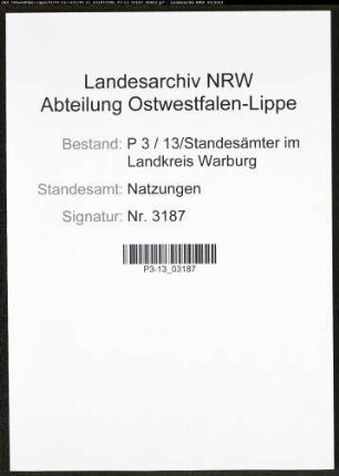 Heiratsregister Standesamt Natzungen