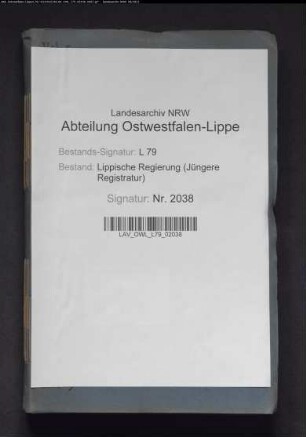 Amtsanwaltschaft Lemgo, Band 1