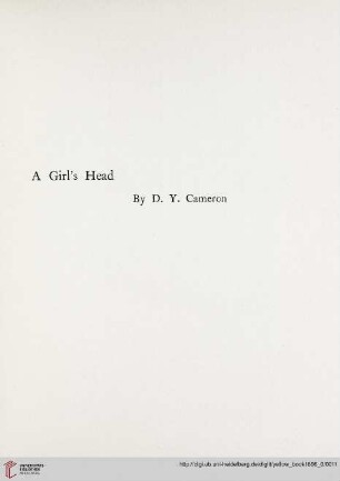 Plate: A girl's head, by D. Y. Cameron