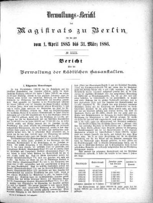 No. XXIX. Bericht der Verwaltung der städtischen Gasanstalten
