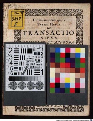 Theses hasce de transactionibus