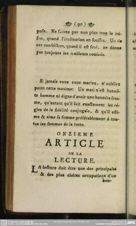 Onzieme Article De La Lecture