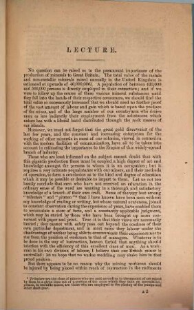 A lecture on mining : delivered at The South Kensington Museum, 24th February 1862
