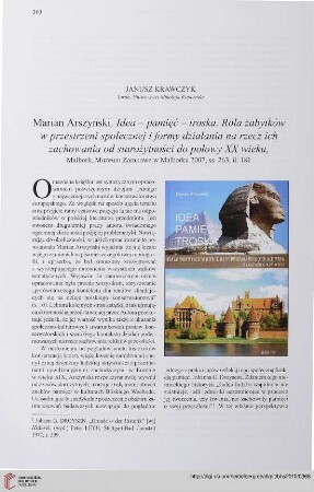 72: [Rezension von: Marian Arszyński, Idea - pamięć - troska]