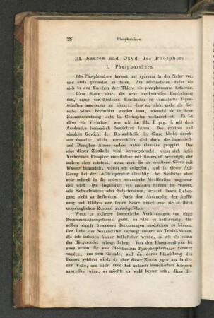 III. Säuren und Oxyd des Phosphors.