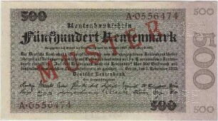 500 Rentenmark - Muster