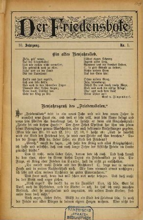 Der Friedensbote. 33. 1893 = N.S. 2