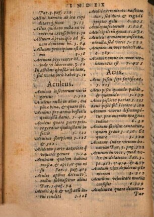 Aristotelis Stagiritae Peripateticorvm Principis Opera Omnia : in partes septem diuisa, [8]. Index Rervm Omnivm