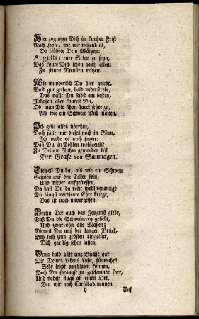 Da der Geburths- und Nahmens-Tag des Joseph Froelich gegenwärtiges Gedicht zum Nachruhm seines Lebens dienen. Den 19.Mart.1742; 10 Blatt, Blatt 7 r