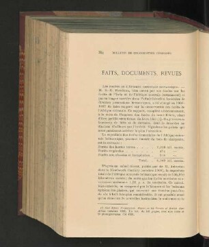 Faits, Documents, Revues.