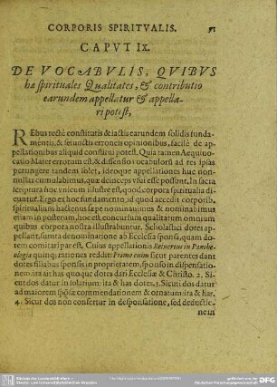 Caput IX. De Vocabulis, Quibus hae spirituales Qualitates, & contributio earundem appellatur & appellari potest