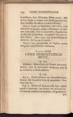 Caput XXIII. Leges Hydrostaticas Sistit