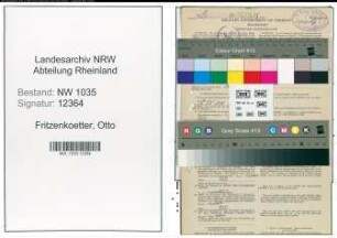 Entnazifizierung Otto Fritzenkoetter , geb. 30.12.1898 (Steiger)