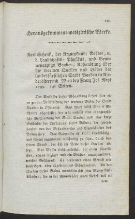 Herausgekommene medizinische Werke