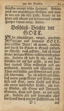 Beschluß-Beichte vor Gott.