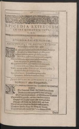I. Epicedia Palatinorum.