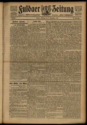Erste Ausgabe vom Montag, den 03. September 1906.
