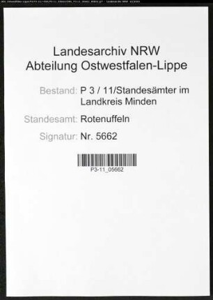 Sterberegister Standesamt Rothenuffeln