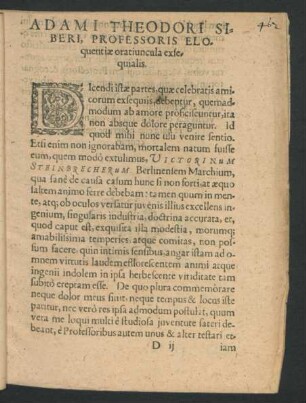 Adami Theodori Siberi ... oratiuncula exsequialis.