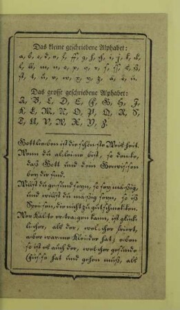 Das grosse geschriebene Alphabet