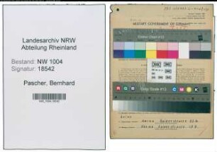 Entnazifizierung Bernhard Pascher , geb. 04.11.1907 (Maschinst)