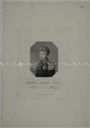 Brustbildnis des Friedrich Wilhelm Ludwig Prinz von Preußen im Uniformrock mit Ordensschmuck