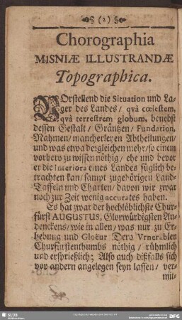 Chorographia Misniae Illustrandae Topographica