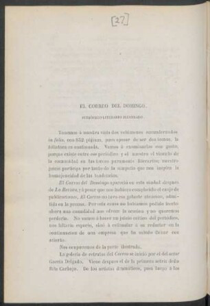 El Correo del Domingo. : Periódico literario ilustrado.