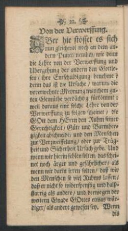 Von der Verwerffung.