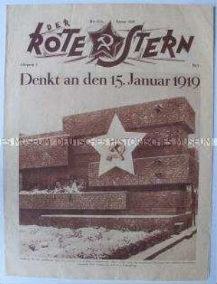 Proletarische Halbmonatszeitschrift "Der Rote Stern" u.a. zum Gedenken an die gefallenen Spartakus-Kämpfer 1919