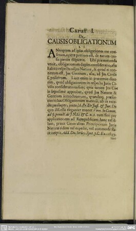 Caput I. De Causis Obligationum