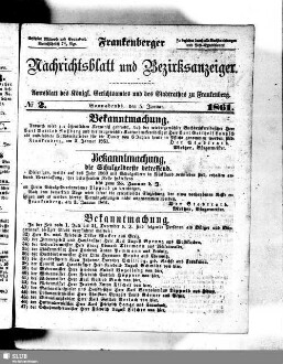 Frankenberger Nachrichtsblatt und Bezirksanzeiger