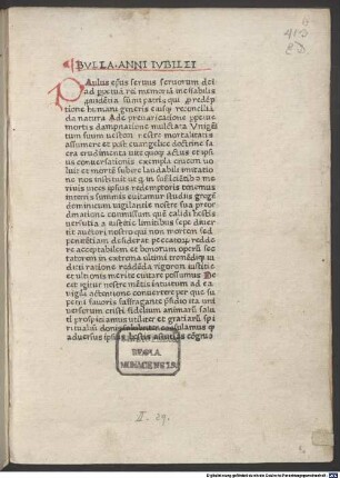 Bulla anni iubilaei 'Ineffabilis' : Rom, 1470. 04. 19