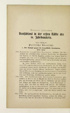 Neunter Zeitraum. Deutschland in der ersten Hälfte des 19. Jahrhunderts