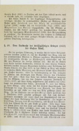 §. 40. Vom Ausbruche des dreißigjährigen Krieges (1618) bis Gustav Adolf