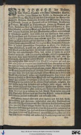 Wir Joseph der Andere ...