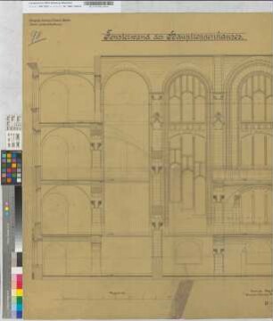 Neubau des Geschäftsgebäudes der Kgl. Eisenbahndirektion Essen: Fensterwand des Haupttreppenhauses, M. 1:25 Hgv, Sknr.: 1, Fanr.: 17, Bunr.: 22