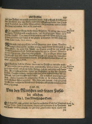Cap. IX. Von den Menschen und seinen Zufällen etlichen.