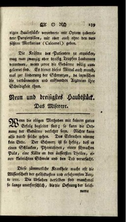 Neun und dreißigstes Haubtstück. Das Miserere. - Acht und vierzigstes Haubtstück. Der Krebs.