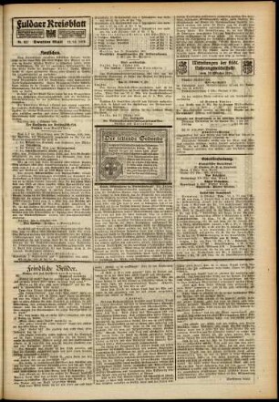 Zweite Ausgabe vom Samstag, den 12. Oktober 1918.