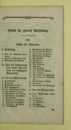 Inhalt der zweiten Abtheilung
