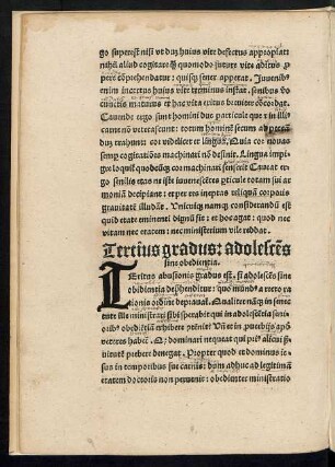 Tertius gradus: adolescens sine obedientia.