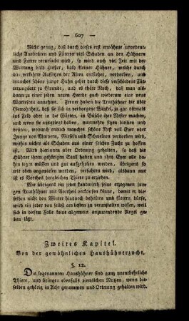 Zweites Kapitel. Von der gewöhnlichen Haushühnerzucht.