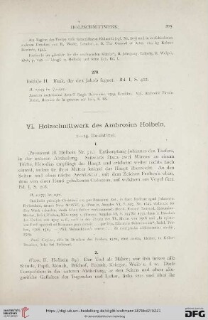 VI. Holzschnittwerk des Ambrosius Holbein