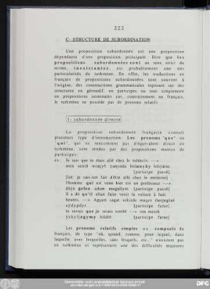 C- Structure De Subordination