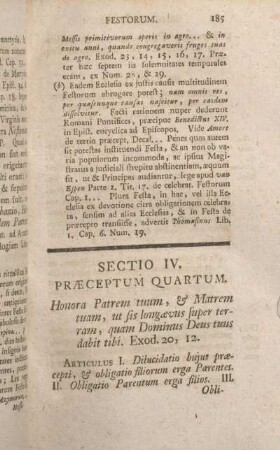 Sectio IV. Praeceptum Quartum.