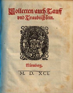 Collecten, auch Tauff vnd Traubüchlein